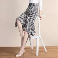 丝柏舍2020春季女装时尚修身纽扣装饰荷叶边半身裙S01B0132B