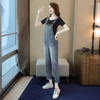 丝柏舍2020春装女时尚纯色休闲减龄牛仔可调节背带连体裤（不含配件）S92T2290P