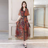 丝柏舍2020夏装气质淑女设计感长裙优雅连衣裙（不含配件）S82R0521L