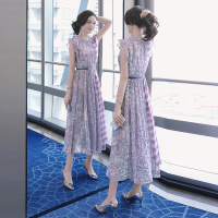 丝柏舍2020夏装女时尚高腰碎花外裙搭吊带中长款连衣裙（不含配件）S92R1147L