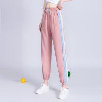 丝柏舍2020女士时尚简约撞色宽松遮肉长款运动休闲裤S01S0055K