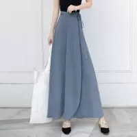 丝柏舍2020春夏女时尚纯色雪纺一片式高腰半身裙S01B0500B