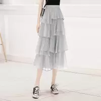 丝柏舍2020春装女韩版拼接高腰休闲显瘦中长半身裙S01R0112B