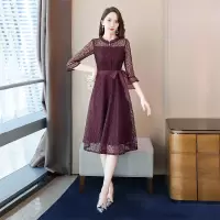 丝柏舍2020春季女装时尚纯色气质修身中长款连衣裙S01R0159L