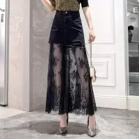 丝柏舍2020春季女时尚长裙高腰拼接网纱气质半身裙S01T0316B