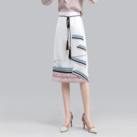 丝柏舍2020春装女士时尚气质个性图案中长款半身裙S01R0509B