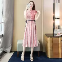 丝柏舍2020夏女时尚简约气质条纹修身中长款连衣裙S02T3217L