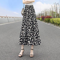 丝柏舍2020夏装时尚高腰印花飘逸松紧腰长款半身裙S02T3241B