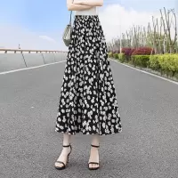 丝柏舍2020夏装时尚高腰印花飘逸松紧腰长款半身裙S02T3241B