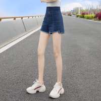 丝柏舍2020夏季女装时尚简约气质纯色显瘦高腰牛仔短裤S02T2318K