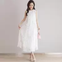 丝柏舍2020年夏女装绣花无袖套头上衣搭半身裙套装S82R1216N
