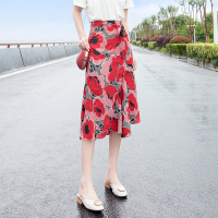 丝柏舍2020时尚印花高腰修身显瘦中长款少女感穿搭半身裙S02R3022B
