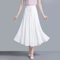 丝柏舍2020夏女纯色简约收腰修身飘逸大摆半身裙S92R0499B
