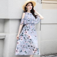 丝柏舍夏装2020女气质印花简洁优雅中长款连衣裙S82Q0362L