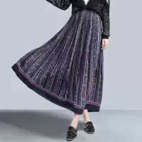 丝柏舍2020秋女时尚波西米亚民族风复古碎花半身裙S91R0691B