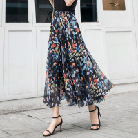 丝柏舍2020夏季女韩版小清新印花显瘦雪纺半身裙S92R0423B