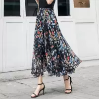 丝柏舍2020夏季女韩版小清新印花显瘦雪纺半身裙S92R0423B