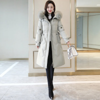 丝柏舍冬装女2020款简约韩版大毛领中长款潮牌羽绒服S84B1409Y