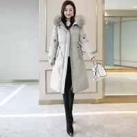 丝柏舍冬装女2020款简约韩版大毛领中长款潮牌羽绒服S84B1409Y