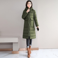 丝柏舍冬装女2020韩版中长款连帽纯色修身保暖棉衣S84R0086H