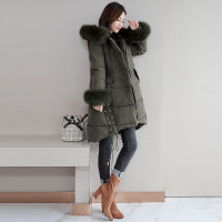 丝柏舍冬装女2020大毛领连帽中长气质纯色显瘦棉衣S84R0141H