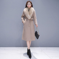 丝柏舍冬装女2020纯色毛领系带收腰大气中长款大衣S84R0169D