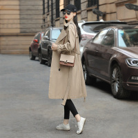 丝柏舍2020春装女士纯色简约双排扣长袖中长款风衣S93B4966F