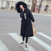 丝柏舍2020冬季女装时尚纯色韩版配毛领长款棉衣S94B6496H