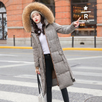 丝柏舍棉服女韩版2020冬装气质格子简约中长款棉衣S94Q6481H