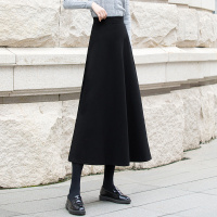 丝柏舍2020秋装女士时尚纯色简约高腰大摆飘逸长款半身裙S03R4762B