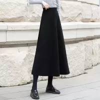 丝柏舍2020秋装女士时尚纯色简约高腰大摆飘逸长款半身裙S03R4762B
