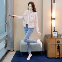 丝柏舍2020秋季圆领长袖可爱修身淑女开衫简约女士短外套S03R5030A