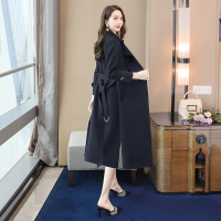 丝柏舍2020秋季女装时尚纯色简约长袖修身显瘦中长款休闲风衣S03R5028F