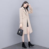 丝柏舍2020冬女时尚显瘦仿貂绒中长款减龄毛呢大衣S04B6727D