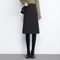 丝柏舍2020冬装女士时尚纯色高腰显瘦修身中长款气质半身裙S04B6655B
