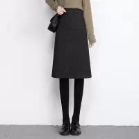 丝柏舍2020冬装女士时尚纯色高腰显瘦修身中长款气质半身裙S04B6655B