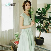 茵曼新款假两件无袖连衣裙夏小清新女裙1862103330