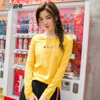茵曼2018秋装新款圆领绣花休闲百搭长袖T恤女小清新修身显瘦上衣