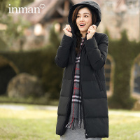 茵曼2018冬装新款轻身保暖宽松连帽中长款防风羽绒服女韩版潮反季