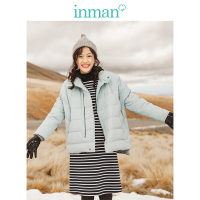 茵曼2018冬季新韩版时尚宽松保暖立领轻薄羽绒服女短款显瘦面包服