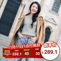 茵曼女装百搭双排扣文艺范长款港风风衣外套女式春秋宽松款大衣