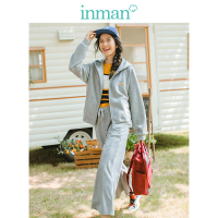 茵曼2019春装新款连帽休闲外套高腰宽松运动裤两件套套装女