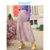 茵曼2019春装新款高腰显瘦复古文艺碎花百搭宽松A字半身裙长裙女