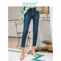 茵曼2019春装新款中高腰韩版潮流休闲百搭紧身显瘦小脚牛仔裤女
