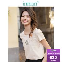 茵曼T恤女2019夏装新款纯棉圆领短袖趣味印花可爱简约休闲上衣