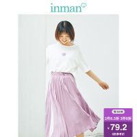 茵曼2019棉素系列夏装新款纯棉圆领印花宽松显瘦中长款棉T恤女