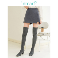 茵曼冬装新款搭片通勤显高显瘦短裤裙裤女