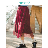 茵曼冬装新款复古文艺休闲百搭双层半身裙女