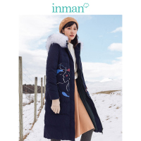 茵曼冬装新款连帽毛领收腰显瘦保暖羽绒服外套女1884121383
