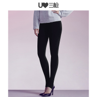 三枪打底裤女秋冬新品薄型高密面膜美体裤高腰弹力女士踩脚一体裤60840B9
